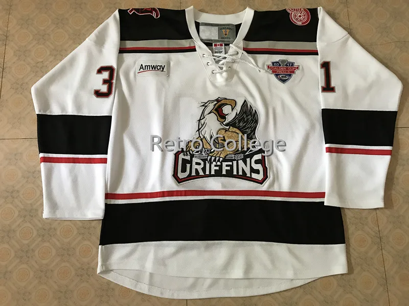 

31 Jared Coreau Grand Rapids Griffins Men's Hockey Jersey Embroidery Stitched Customize any number and name
