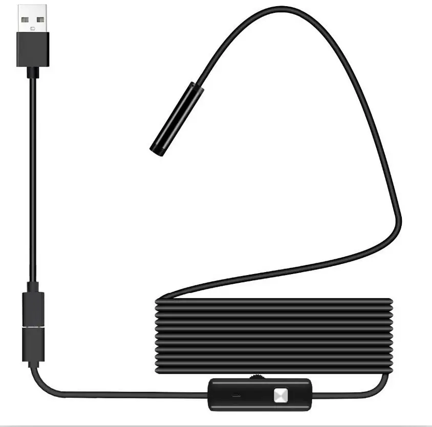 

USB Endoscope 1080P IP67 Waterproof HD Borescope Flexible Inspection Snake Camera 6 LED Lights for Android Phone PC Smartphone