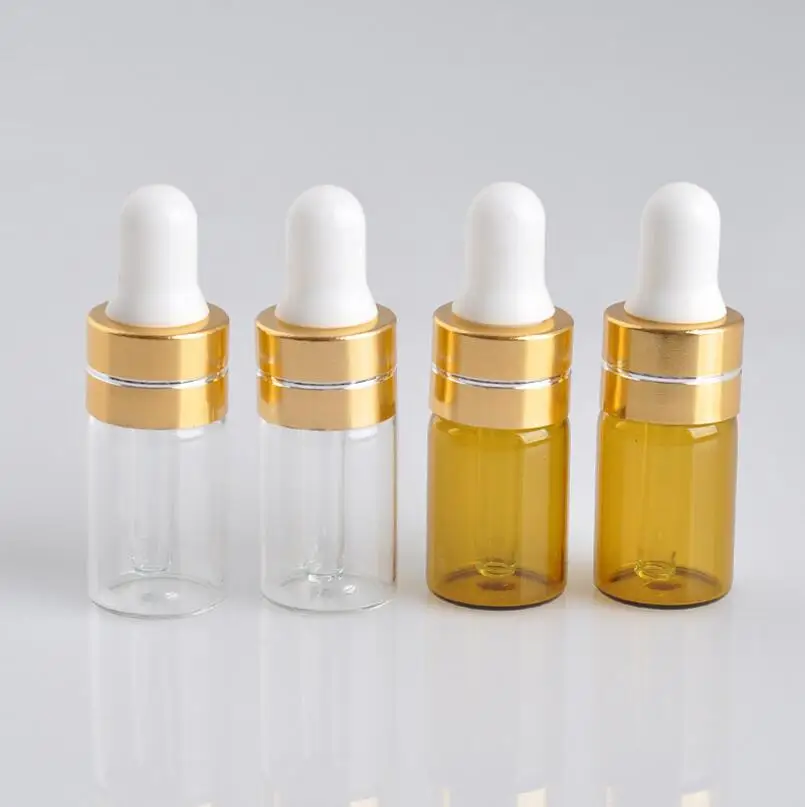 500Pcs/Lot High Quality 3 ML Small Clear Glass Dropper Bottle 3cc Mini