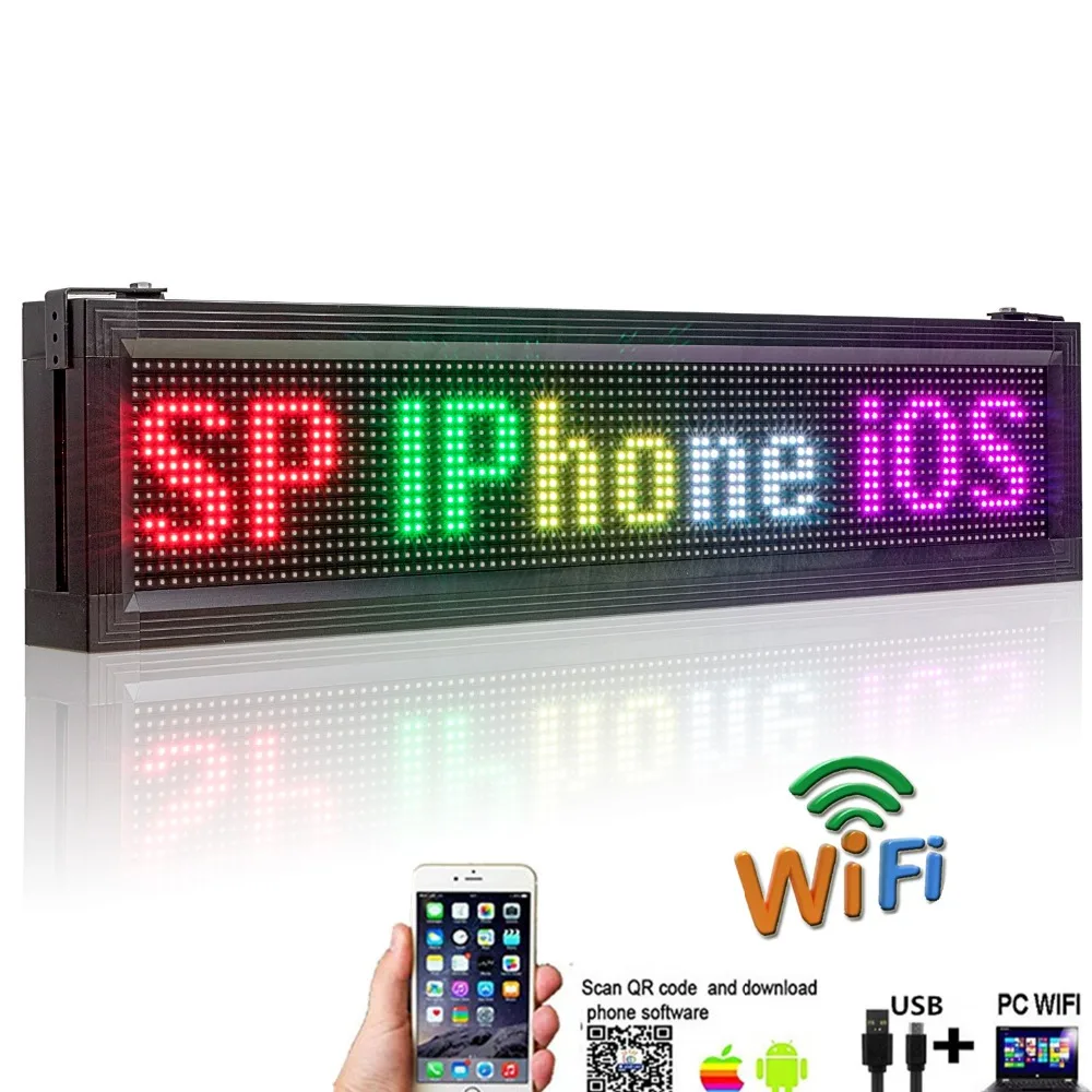 104*24CM P10 Outdoor Waterproof RGB Full Color LED Display Brand Wifi+ USB Programmable Scrolling information SMD LED Sign 104*24CM P10 Outdoor Waterproof RGB Full Color LED Display Brand Wifi+ USB Programmable Scrolling information SMD LED Sign