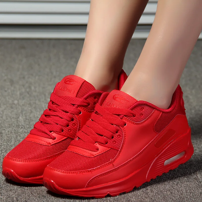 Женские белые кроссовки; коллекция года; женская повседневная обувь на танкетке; женские кроссовки; женская обувь; обувь на платформе; Basket Femme - Цвет: Красный