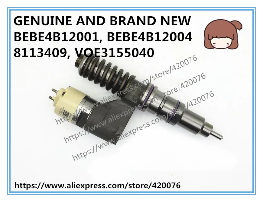 Подлинный и абсолютно дизельный топливный электронный инжектор BEBE4B12001, BEBE4B12004, 3155040, 8113409 для двигателя FH12 FM12 12.1D