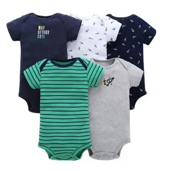 

new 100% Cotton Baby girl boy Rompers 2018 Polka Dot Baby Boy's Newborn five pcs Short Sleeve O-Neck Climbing Clothes