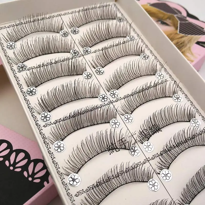 

10 pairs Natural False Eyelashes Long Cross Fake Eye Lashes Wispy Eyelashes Makeup Eyelash Extension Beauty False Lashes L06
