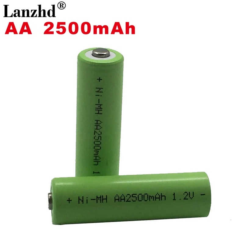 Lanzhd 2500mAh AA Аккумуляторная батарея 2A NiMH батарея 1,2 V перезаряжаемые батареи для дистанционного управления игрушечной камеры(4 шт-40 шт