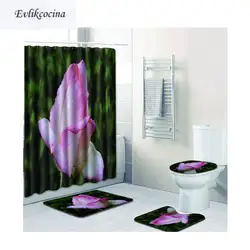 Бесплатная доставка 4 шт. розовый бутон Banyo Paspas Ванная комната ковры Toalete коврики для ванной набор Нескользящие Pad Tapis Salle De Bain alfombra Bano