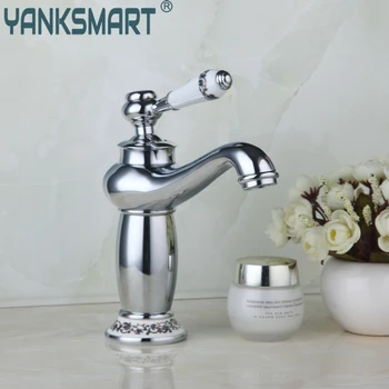 

New Brand Chrome Polished Waterfall Deck Mounted Single Handle Bathroom Wash Basin Sink Faucets,Mixers & Taps