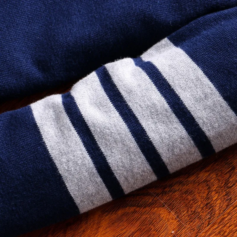 Varsanol 100% Cotton Pullovers Sweater Men Thick V-neck Coat Winter Casual Long Sleeve Sweaters Fit Knitting Solid Clothing New