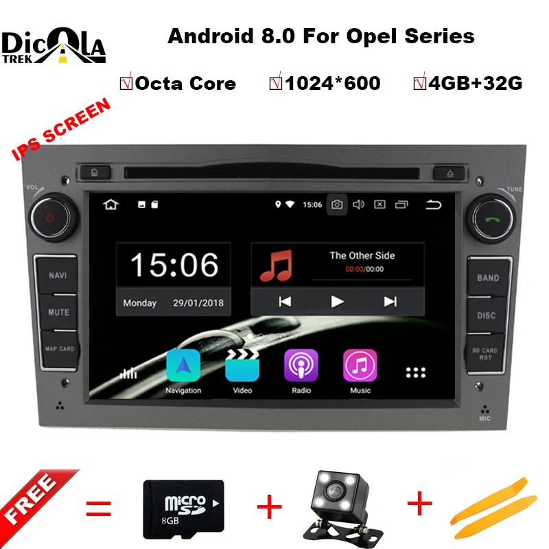 

HD 1024*600 Octa Core 2din Android 8.0 Car DVD Player For Opel Corsa Vectra C D Meriva Vivaro Tigra Signum Radio GPS Navi RDS BT