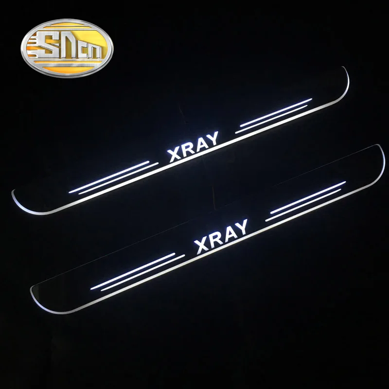 

SNCN Waterproof Acrylic Moving LED Welcome Pedal Car Scuff Plate Pedal Door Sill Pathway Light For Lada Xray 2015 2016 2017 2018