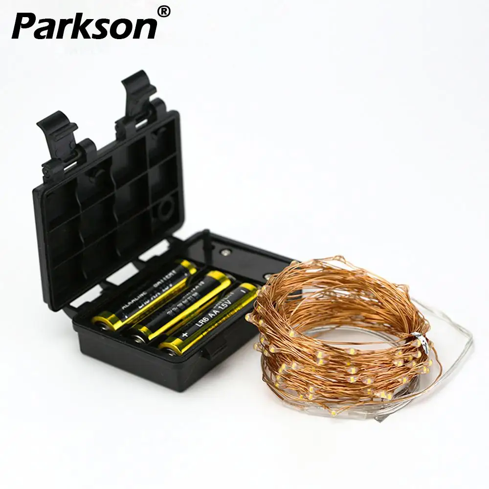 

10M LED String Lights AA Battery Waterproof LED Copper String Holiday Outdoor Fairy Lights Christmas Party Wedding Garland