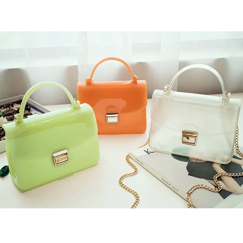 

High quality fashion women handbag pvc jelly mini Flap crossbody shoulder bag candy color summer Silicone messenger bag purse