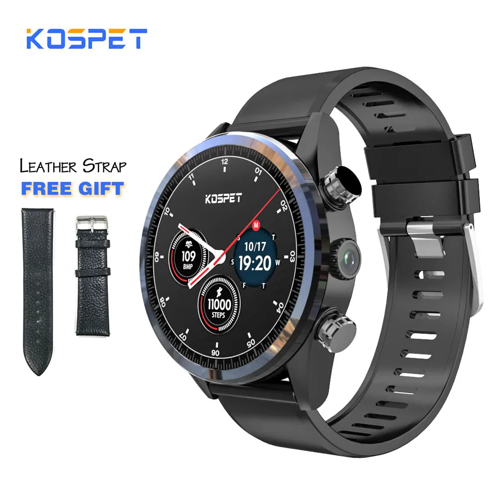 

KOSPET Hope 3GB 32GB Android 7.1.1 1.39" 4G Smartwatch Men IP67 Waterproof MT6739 Camera Business Bluetooth Smart Watch Phone
