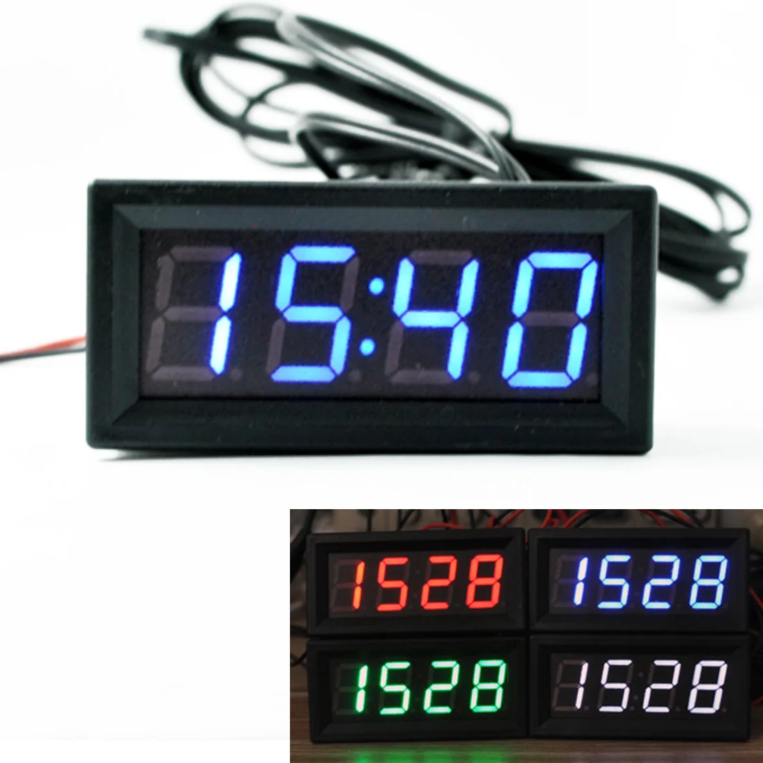 

3 IN 1Digital LCD Display Thermometer Temperature Meter Car Clock Car Detector Tool Voltage Tester