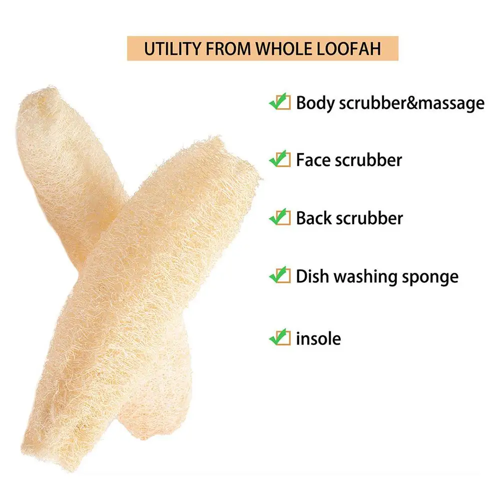 Full loofah natural exfoliation biodegradable loofah sponge cellulose board scrubber scrubber kitchen bathroom #BW