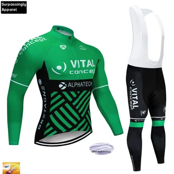 

2019 Pro Winter Fleece Thermal Long Sleeve VITAL Cycling Jersey Set Maillot Ropa Ciclismo MTB Bicycle Wear Jersey Clothing 16D