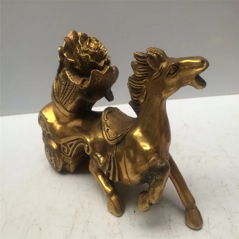 antique antiques chinese brass Carve Immediately make a fortune statues