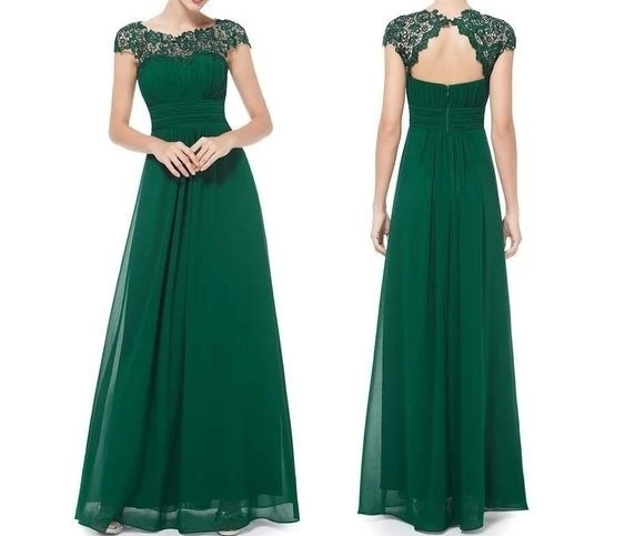 Vestidos Бисероплетение Кружева шифон А силуэт Длинные вечерние платья 2019