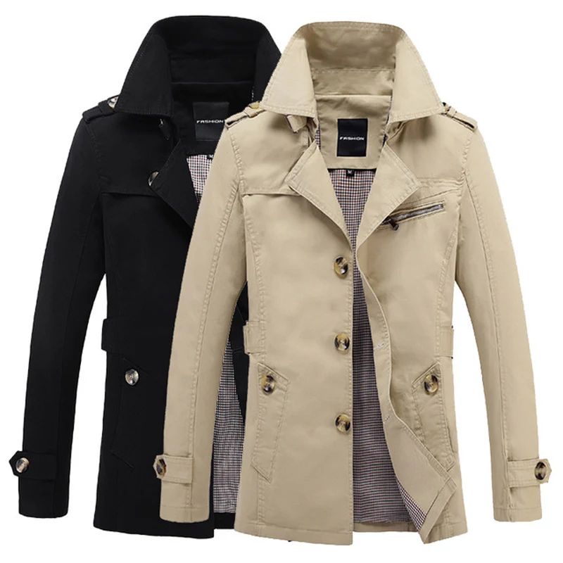 2018 осень зима модная мужская куртка большой размер M-5XL длинное пальто Верхняя одежда Повседневный деловой стиль классический Тренч