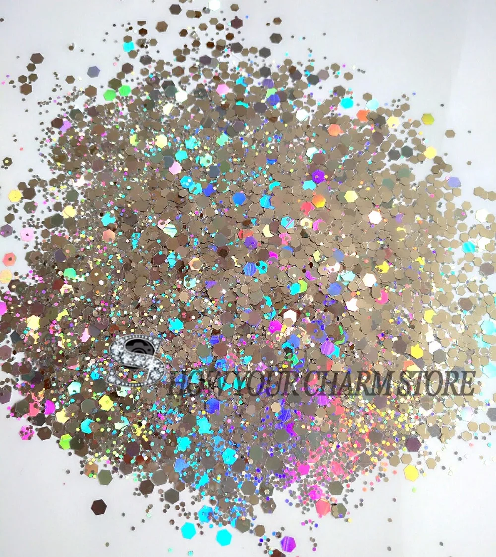 Hexágono forma brillo solvente resistente holográfica colores plateados hexágono forma brillo para esmalte de uñas acrílico y suministros de bricolaje Hexágono forma brillo solvente resistente holográfica colores plateados hexágono forma brillo para esmalte de uñas acrílico y suministros de bricolaje