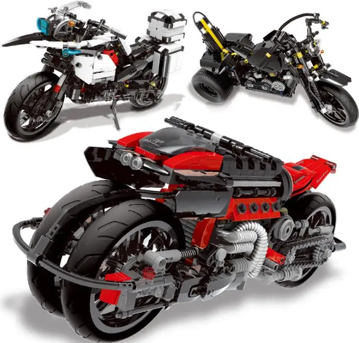 

Technic The Patrol Heavy Motorcycle Building Blocks Model City future Moto Educational Bricks Toys Gift For Children