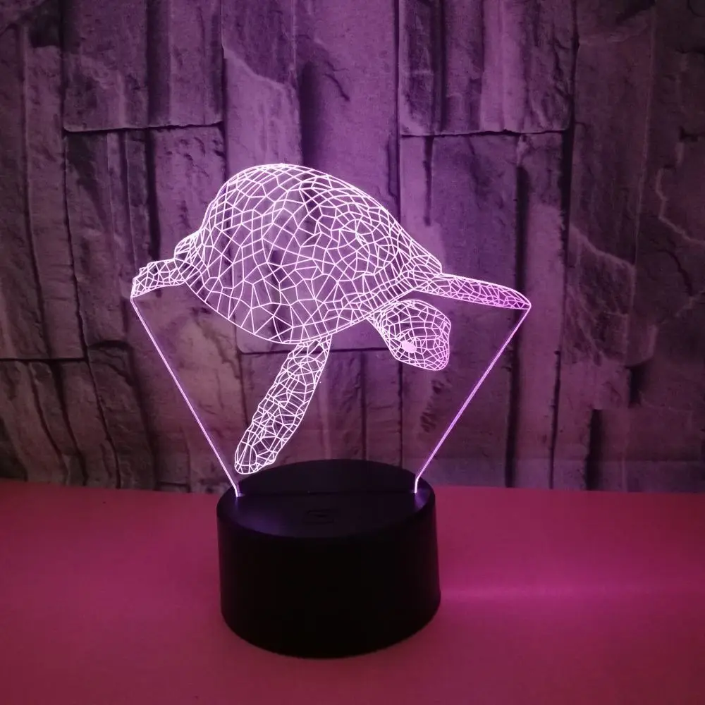 Новый тип черепахи 3d ночные настольные лампы с 7 цветами сенсорный пульт