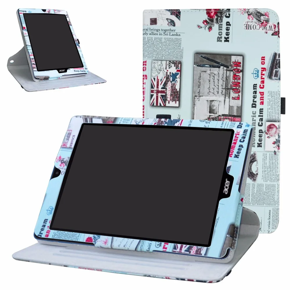 Case For 9.7" Acer Chromebook tab 10,360 Degree Rotary Rotating PU Leather Android Tablet-in