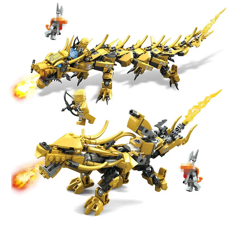 

StZhou 8920 369pcs Golden Ninja Movie Dragon Knights Building Blocks Zane Octopus Figures Kylin Beast Bricks Toys For Kids Gift