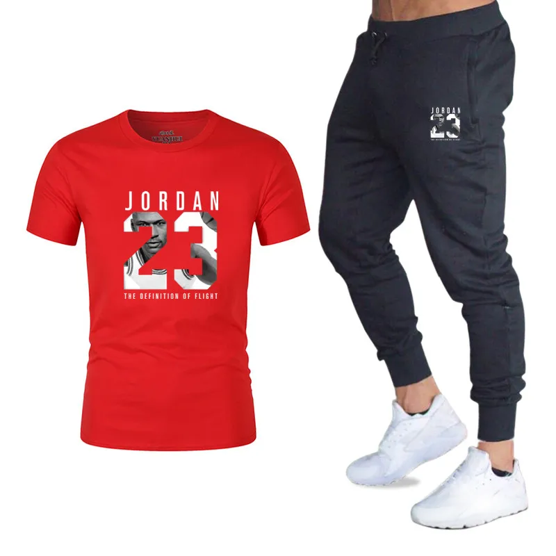 2019New running T-shirt+Pants Men's Sets Jordan 23 Print Men Brand Clothing Two piece suit Sportswear Tracksuit Gyms Jogger sets 2019New running T-shirt+Pants Men's Sets Jordan 23 Print Men Brand Clothing Two piece suit Sportswear Tracksuit Gyms Jogger sets