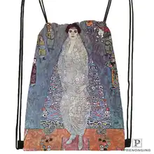 Custom Gustav_Klimt@ 5 походная сумка на шнурке милый рюкзак для детей(черная спинка) 31x40 см#20180611-02-98