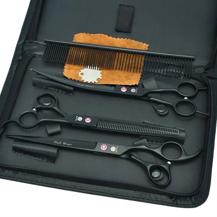 

8.0" Professional Pet Grooming Scissors Set Dog Cutting Shears Thinning Scissors Curved Pet Shears JP440C, LZS0376
