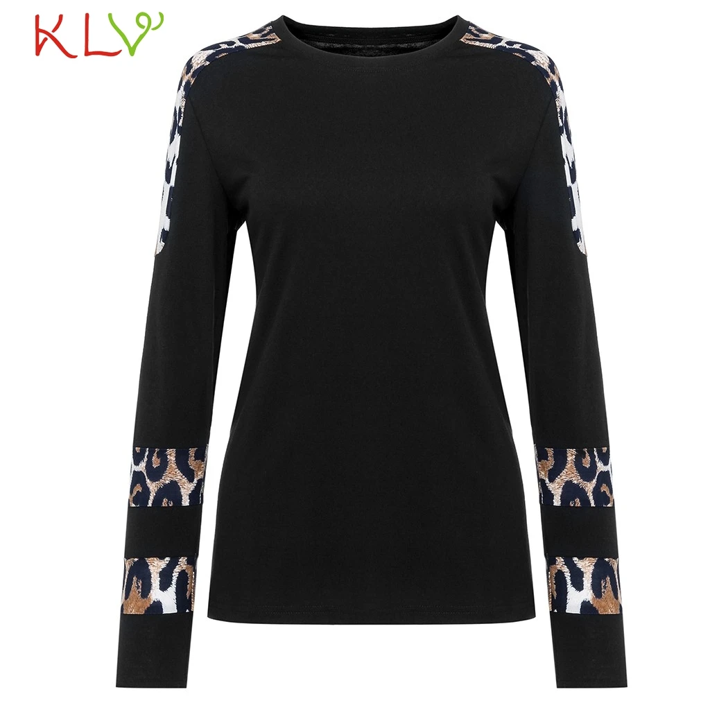 

Women T-shirt Leopard Print Femme Top Long Sleeve Casual Loose Tees Ladies Autumn Winter Modis 2019 Female Plus Size Clothes 18N