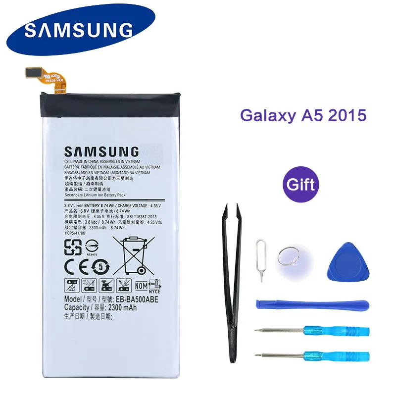 

Original Samsung battery for Samsung Galaxy A5(2015 edition) A500 SM-A500F A500F A500K SM-A500FU A5000 A5009 EB-BA500ABE 2300mAh