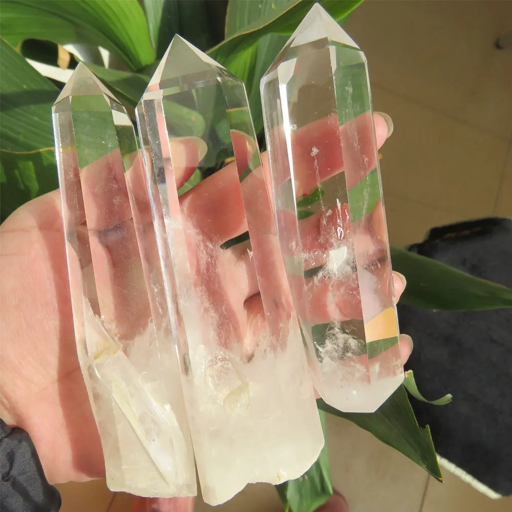 claro quartzo cristal pontos único terminado varinhas polido reiki cura atacado