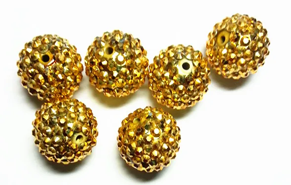 

(choose size) 12mm/16mm gold color Resin Rhinestone Beads,Bling Resin Ball Beads, for Chunky Kid Necklace Jewelry