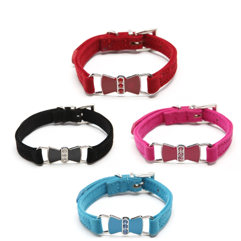 Pet Dogs Yorkie Collar Jewelry Rhinestone Butterfly Reakaway Cat