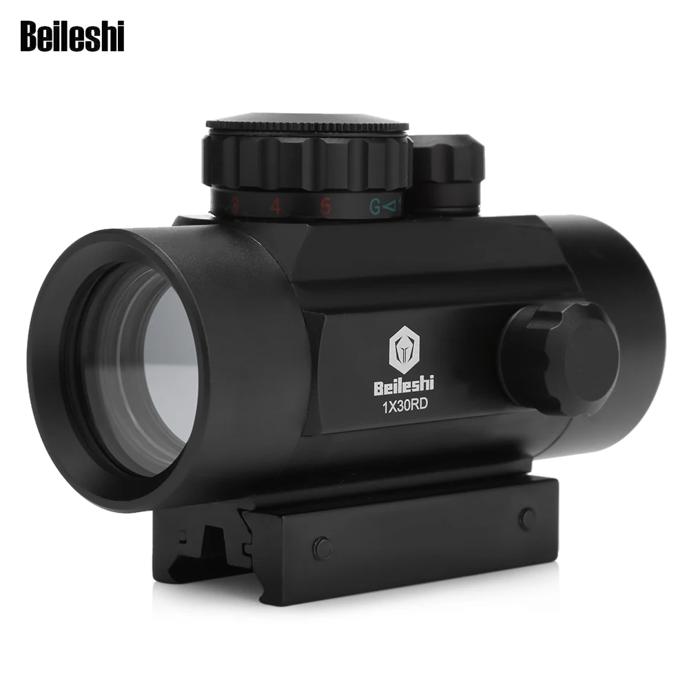 

New 1x30RD Hunting Scope Riflescope Tactical Optics Holographic Red Dot Sight Scope 20mm Rail Mount for Shot Gun Hunting Airsoft