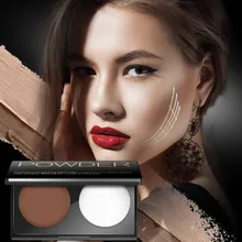 2 Цвета читая Палитра порошок лица затенение обрезки макияж контура лица Уход за лошадьми корректор для лица Пудра 3828