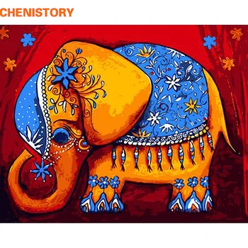 

CHENISTORY Frameless Cartoon Elephant DIY Painting By Numbers Animals Modern Wall Art Canvas Painting Unique Gift For Home Decor