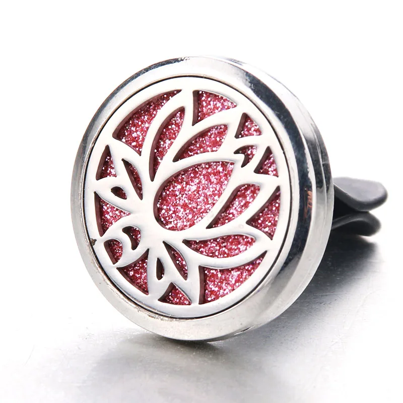

Detachable Car Air Diffuser Stainless Steel lotus Vent Freshener Car Essential Oil Diffuser Perfume Aromatherapy Necklace Locket