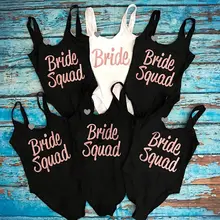 Пользовательские Отряд "Невеста", платье подружки невесты, купальные костюмы медовый месяц девичник купальный костюм; купальник свадебные подарки сувениры