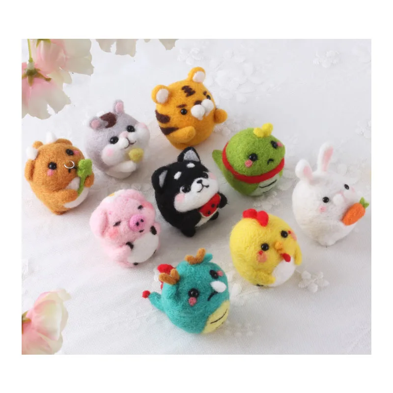 Войлок DIY пакет 1 комплект шерсть для войлока курица Тигр кролик игла валяние Сиба