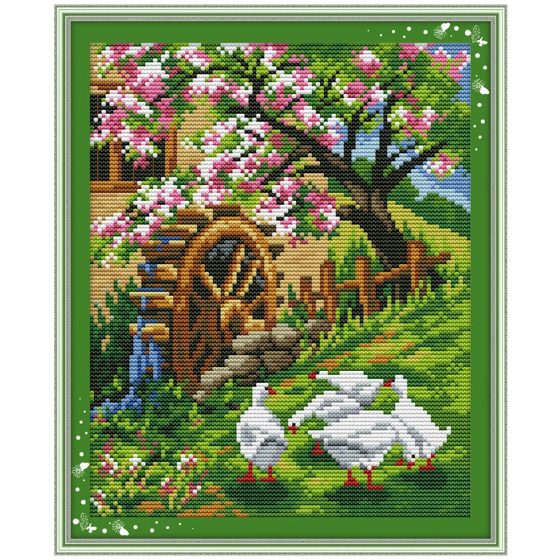 

e Spring Garden Patterns Counted Cross Stitch 11CT 14CT Cross Stitch Set Wholesale Cross-stitch Kits Embroidery Needlework