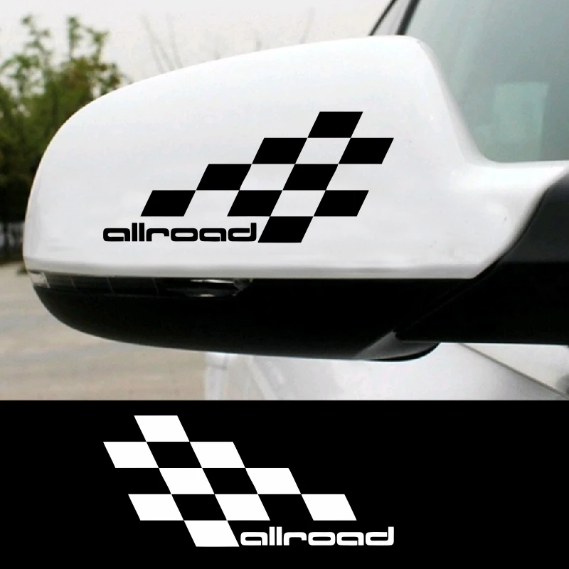 

2pcs Allroda Formula Racing Flag Rear View Mirror Car Sticker Decals Car Sport Car Stickers for audi a3 a4 a6 a8