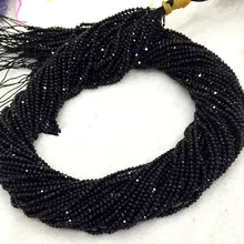 Свободные бусины черный Шпинель Круглые граненые 2/3/4/5/6 мм 1" для бижутерии, материал для рукоделия FPPJ бусы природа драгоценного камня