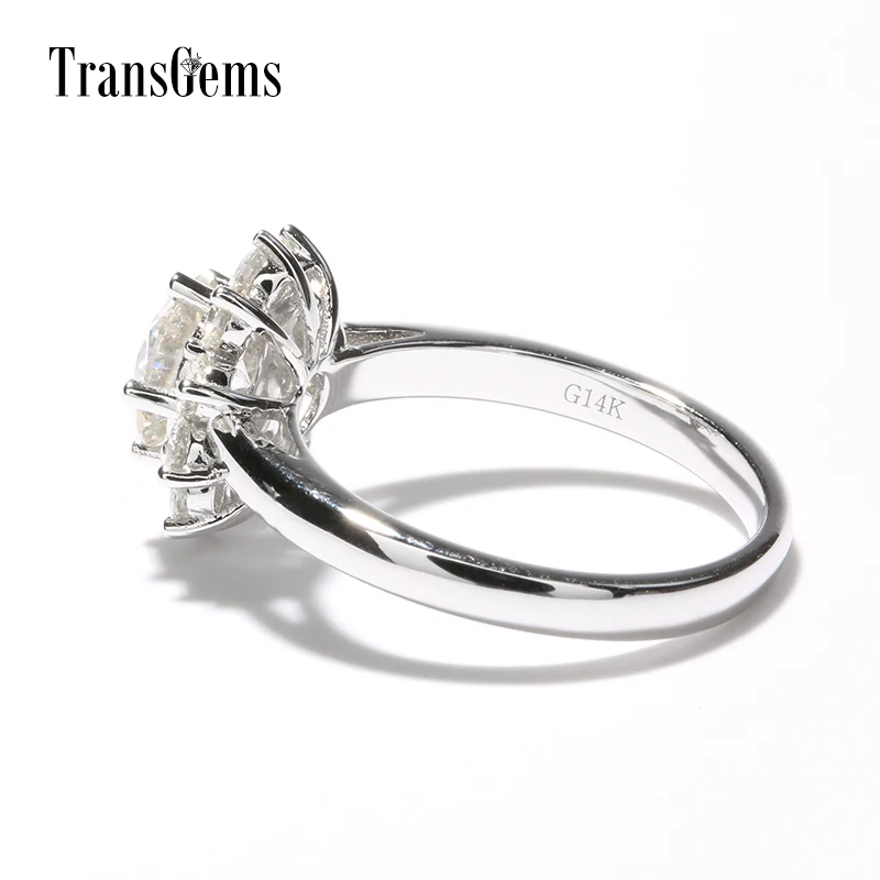 Женское Обручальное кольцо с муассанитом в форме цветка|halo engagement rings|halo ringhalo wedding