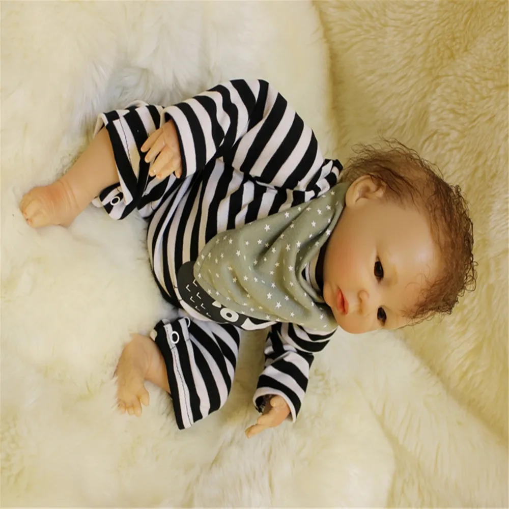 SanyDoll 19 дюймов 49 см силиконовые куклы для новорожденных, реалистичные куклы reborn милые полосатые куклы праздничные подарки