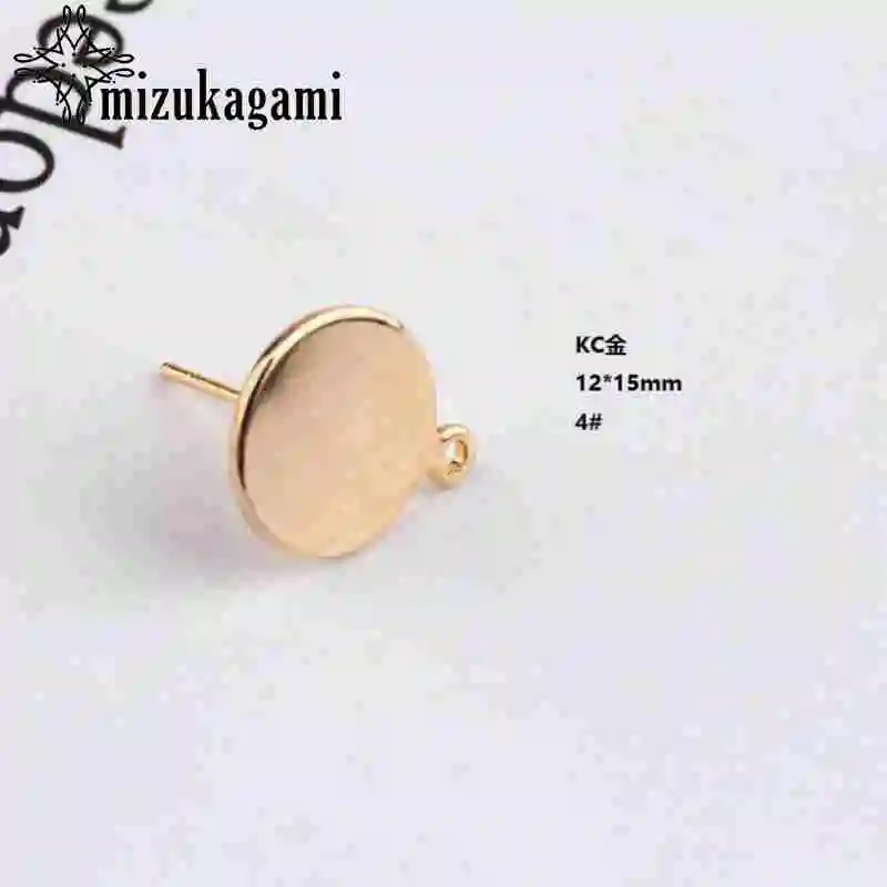 Copper Metal Simple Round Single Hole Earrings Base Connectors Linker 10pcs/lot For DIY Drop Earrings Jewelry Making Accessories - Цвет: 4 Gold Belt Hanging