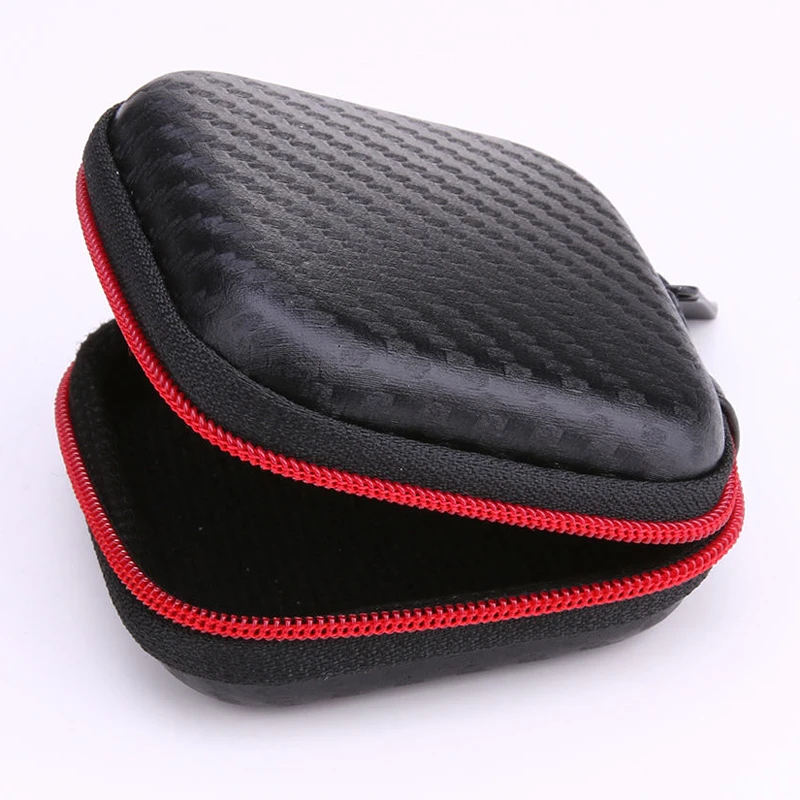 Mini Zipper Hard Headphone Case Portable Earphone Pouch Storage Box PU EVA Earbuds Storage Bag for MP3 MP4 Headphones