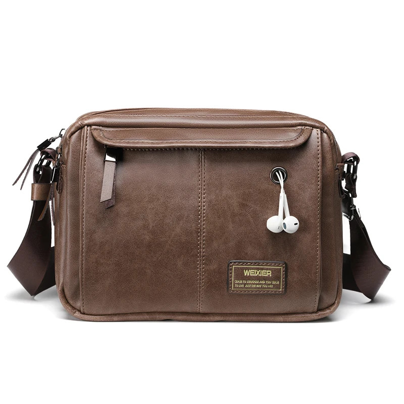 Men's recreational cross bag PU book bag